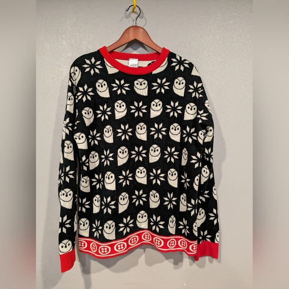 Adorable OWL print sweater size large unisex - Picture 1 of 5
